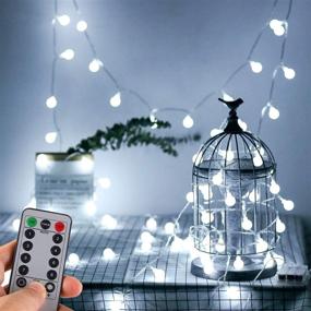 img 4 attached to 🔋 WERTIOO Battery Powered String Lights - 33ft 100 LEDs Globe Christmas Lights with Remote Control for Outdoor/Indoor Bedroom, Garden, Christmas Tree [8 Modes, Timer] - White