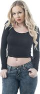 👚 long sleeve rib scoop neck lace up side crop top for women logo