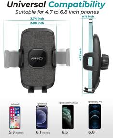 img 2 attached to 📱 Universal Car Phone Mount - Air Vent Phone Holder [Hands-Free] with Vent Clip - Never Drop Cell Phone Holder for Car - Compatible with All Smartphones 4.7-6.8 inch