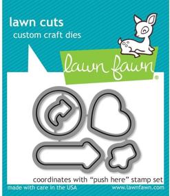 img 1 attached to 🌿 Lawn Fawn Push Here Interactive Card Sentiments Stamp and Die Set - Explore Fun Innovative Card Design