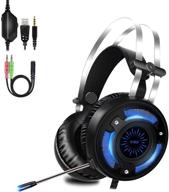 alwup stereo gaming headset for ps4, xbox one, pc - lightweight noise cancelling over ear headphones with surround sound, anti-noise mic and soft memory earmuffs logo