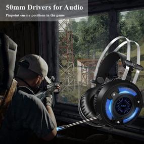 img 2 attached to ALWUP Stereo Gaming Headset for PS4, Xbox One, PC - Lightweight Noise Cancelling Over Ear Headphones with Surround Sound, Anti-Noise Mic and Soft Memory Earmuffs