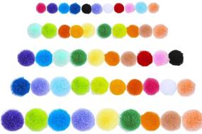 img 3 attached to 800-Piece Set of Small Multicolor Pompoms in 5 Assorted Sizes (1cm, 1.5cm, 2cm, 2.5cm, 3.5cm) - Elastic Arts and Crafts Pompom Balls for DIY Creative Decorations, Hobby Supplies, Kids Projects