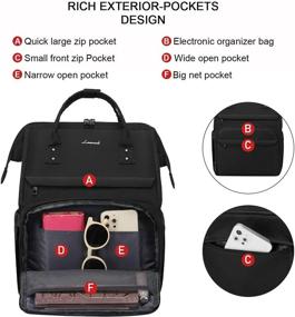 img 2 attached to 🎒 Stylish & Practical: Laptop Backpack for Women - 15.6 Inch Travel Daypack for Work & School with USB Port, Water-Resistant Design - Black