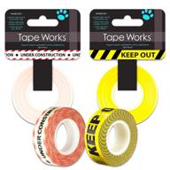 🚧 construction crafts washi tape set - 4 pack mini keep out & under construction caution tape stickers for birthday party decorations logo