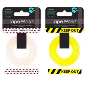 img 1 attached to 🚧 Construction Crafts Washi Tape Set - 4 Pack Mini Keep Out & Under Construction Caution Tape Stickers for Birthday Party Decorations