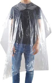 img 4 attached to 💧 Waterproof Transparent Disposable Hair Cutting Capes & Salon Aprons – Perfect for Barbers, Home DIY, and Hairdressing Smocks (35.43'' X 51.18'')