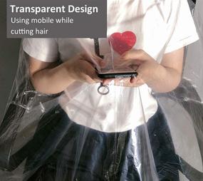 img 2 attached to 💧 Waterproof Transparent Disposable Hair Cutting Capes & Salon Aprons – Perfect for Barbers, Home DIY, and Hairdressing Smocks (35.43'' X 51.18'')