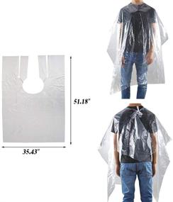 img 3 attached to 💧 Waterproof Transparent Disposable Hair Cutting Capes & Salon Aprons – Perfect for Barbers, Home DIY, and Hairdressing Smocks (35.43'' X 51.18'')