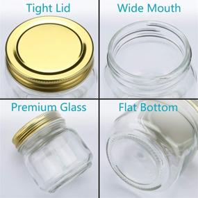 img 2 attached to 🏺 8 oz Glass Jars With Lids - Encheng Ball Regular Mouth Mason Jars for Storage, Pickles, Canning, Caviar, Herb, Jelly, Jams, Honey - Glass Storage Jars for Kitchen Dishware Safe - Set of 30