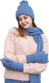 img 3 attached to Hat Glove Scarf Set Women Outdoor Recreation