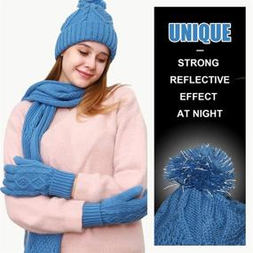 img 2 attached to Hat Glove Scarf Set Women Outdoor Recreation