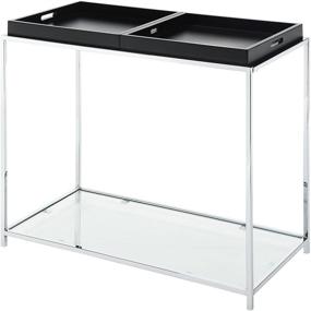 img 4 attached to 🌴 Versatile and Elegant: Convenience Concepts Palm Beach Console Table in Sleek Black Design