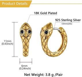 img 1 attached to 🐍 Stunning Snake Dangle Earrings for Women - 18K Gold Plated, Cool and Trendy