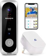🔔 wongkuo wireless video doorbell camera: hd 166° security smart wifi doorbells with indoor chime, 2 rechargeable batteries, motion detection, real-time video, two-way talk, night vision logo