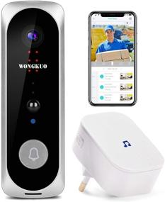 img 4 attached to 🔔 WONGKUO Wireless Video Doorbell Camera: HD 166° Security Smart WiFi Doorbells with Indoor Chime, 2 Rechargeable Batteries, Motion Detection, Real-Time Video, Two-Way Talk, Night Vision