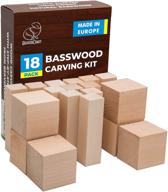 🪵 beavercraft bw18-piece basswood carving blocks kit: premium wood blocks for whittling, wood carving set for beginners and experts logo