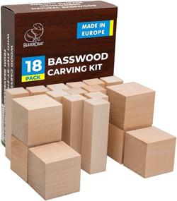 img 4 attached to 🪵 Набор из 18 деревянных блоков для резьбы по дереву BeaverCraft BW: премиальные древесные блоки для выжигания, набор для резьбы по дереву для начинающих и экспертов