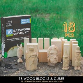 img 3 attached to 🪵 BeaverCraft BW18-Piece Basswood Carving Blocks Kit: Premium Wood Blocks for Whittling, Wood Carving Set for Beginners and Experts