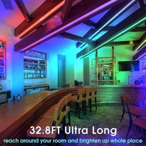 img 1 attached to 🌈 32.8ft Energize your Space with RGB LED Strip Lights - Flexible Color Changing 5050 LED Tape Lights for Bedroom, Kitchen, DIY Home Decoration (2X16.4ft) - Includes 24 Keys IR Remote