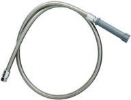 🚿 t&amp;s brass b-0044-h pre-rinse hose, 44-inch flexible stainless steel hose with heat resistant gray handle, silver - enhanced seo logo