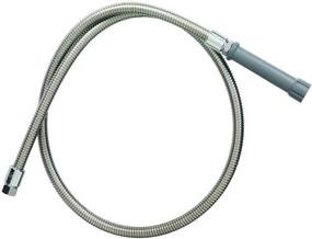 img 2 attached to 🚿 T&amp;S Brass B-0044-H Pre-Rinse Hose, 44-Inch Flexible Stainless Steel Hose with Heat Resistant Gray Handle, Silver - Enhanced SEO