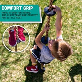 img 2 attached to 🧗 6.5 ft Climbing Rope with Platforms - Swing Set Accessories for Active Outdoor Play - Squirrel Products Additions & Replacements