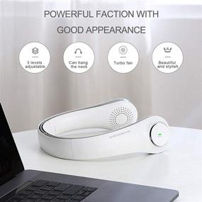 img 3 attached to 💨 LeiGei Portable Neck Fan - Hands-Free Mini Bladeless Necklace Fan, Headphone Design - Working Time 1-2 Hours - No Hair Twisting - 3 Levels - Sports, Office, Outdoor, Reading - USB Rechargeable Wearable Fan