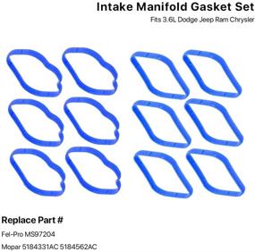 img 2 attached to 🔧 High-Quality Intake Manifold Gasket Compatible with 2011-2020 3.6L Dodge Avenger, Journey, Durango, Jeep Cherokee, Wrangler, Ram 1500, Chrysler 200, 300, Town & Country - Replace MS97204, 5184331AC, 5184562AC