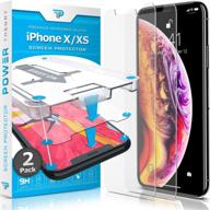 📱 премиум закаленное стекло screen protector для iphone x/xs [2-pack] от power theory с комплектом для легкой установки логотип