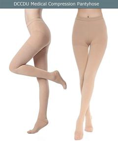 img 2 attached to DCCDU Medical Compression Pantyhose: Relieve Swelling, Edema & 🩺 Varicose Veins with 20-30 mmHg Support for Women & Men