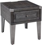 signature design by ashley todoe rectangular end table: sleek dark gray elegance logo