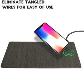 img 1 attached to 🖱️ Fast Wireless Charging Mouse Pad: Qi Certified, Case-Friendly 10W - Compatible with iPhone 12, 12 Pro, 11, 11 Pro, XR, X, 8, 8 Plus, Samsung Galaxy S10/S9/S8, Note (7.5W/10) - Grey