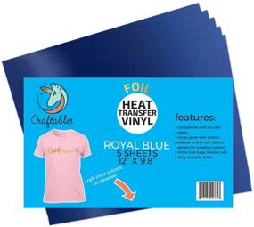 img 4 attached to 🔹 Craftables Reflective Royal Blue Foil Heat Transfer Vinyl for Craft Cutters - Pack of (5) 9.8" x 12" Sheets