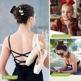 img 2 attached to 🎀 Deft Bun Maker Set for Thick Long Hair: French Twist Bun Shapers with Magic Bow Ties - Styling Tools for Women & Girls