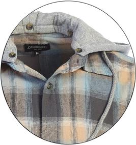 img 2 attached to 👔 Brushed Charcoal Checkered Men's Clothing Shirts by Gioberti with Removable Design