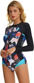 img 1 attached to Yateen Womens Sleeve Swimsuit Zipper Women's Clothing and Swimsuits & Cover Ups