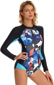 img 2 attached to Yateen Womens Sleeve Swimsuit Zipper Women's Clothing and Swimsuits & Cover Ups