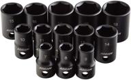 🔧 arcan professional tools 3/8 inch drive shallow impact socket set, metric, 7mm - 19mm, cr-v, 13-piece (as23813m): high-quality metric shallow impact socket set by arcan logo