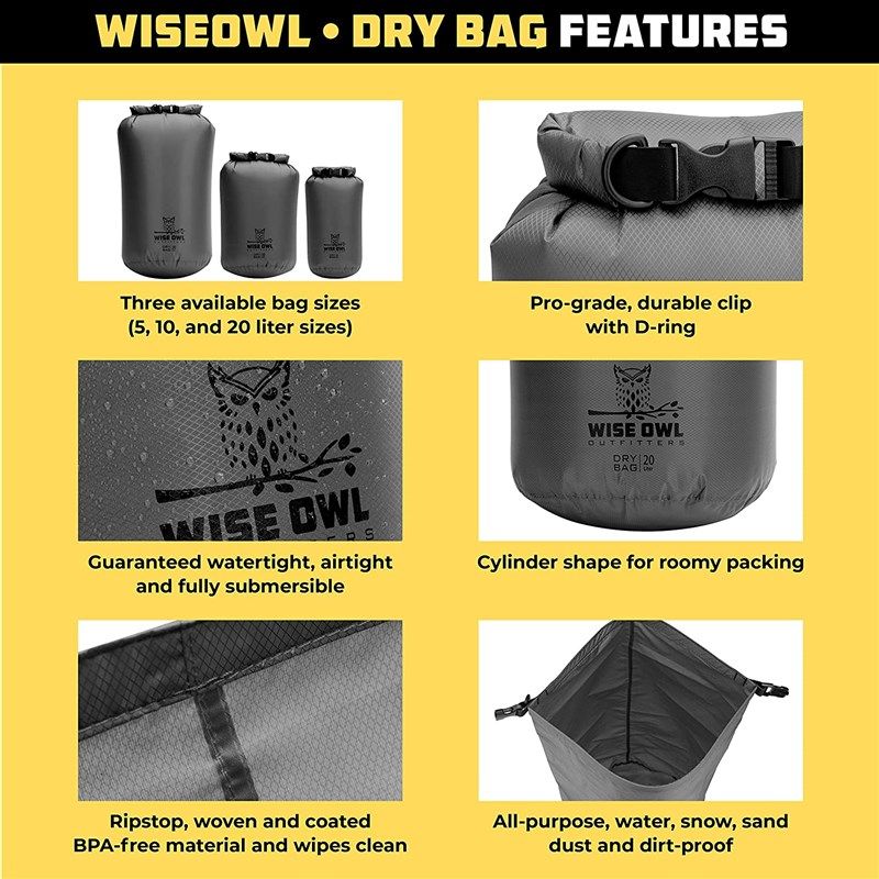 Wise Owl Outfitters Dry Bag Ultra Lightweight Airtight