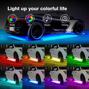 img 3 attached to 🚗 MICTUNING Bluetooth Car Underglow Lights Kit, 4Pcs with APP and Remote Dual Control, Waterproof 12V Neon LED Light Strips for All Cars, 16 Million Colors, Music DIY Mode - Exterior Underbody Lights