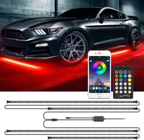 img 4 attached to 🚗 MICTUNING Bluetooth Car Underglow Lights Kit, 4Pcs with APP and Remote Dual Control, Waterproof 12V Neon LED Light Strips for All Cars, 16 Million Colors, Music DIY Mode - Exterior Underbody Lights