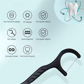 img 3 attached to Permotary 6-Pack Bamboo Charcoal Dental Floss Picks - Ultra-fine & Smoother Oral Care Flossers for a Cleaner & Healthier Mouth - Portable with Travel Handy Cases - 300 Count
