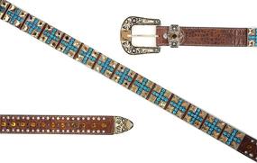 img 3 attached to Western Rhinestone Cowboy Cowgirl Sparkle Women's Accessories in Belts