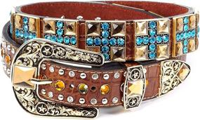 img 4 attached to Western Rhinestone Cowboy Cowgirl Sparkle Women's Accessories in Belts