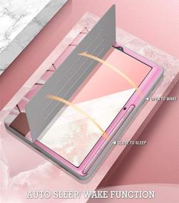 img 3 attached to 📱 Popshine Marble Series Samsung Galaxy Tab S6 Lite Case: Full Body 360 Protective Folio Cover with S Pen Holder, Built-in Screen Protector, Liquid Marble Pink