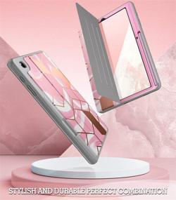 img 1 attached to 📱 Popshine Marble Series Samsung Galaxy Tab S6 Lite Case: Full Body 360 Protective Folio Cover with S Pen Holder, Built-in Screen Protector, Liquid Marble Pink