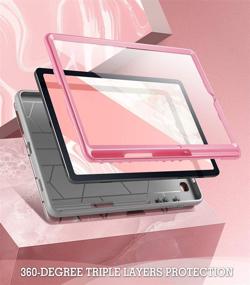 img 2 attached to 📱 Popshine Marble Series Samsung Galaxy Tab S6 Lite Case: Full Body 360 Protective Folio Cover with S Pen Holder, Built-in Screen Protector, Liquid Marble Pink