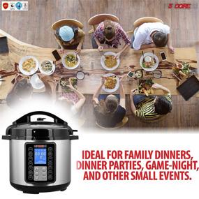 img 3 attached to 🥘 6 Quart Electric Pressure Cooker Digital Instant Programmable Multicooker Pressure Pot - 15-IN-ONE Pot with 5 Core Technology - EPC6QT