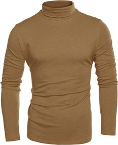 img 3 attached to 👔 JINIDU Men's Slim Fit Turtleneck T-Shirts: Stylish & Cozy Thermal Pullover Sweaters in Casual Cotton